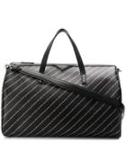 Karl Lagerfeld Striped Logo Weekender Bag - Black