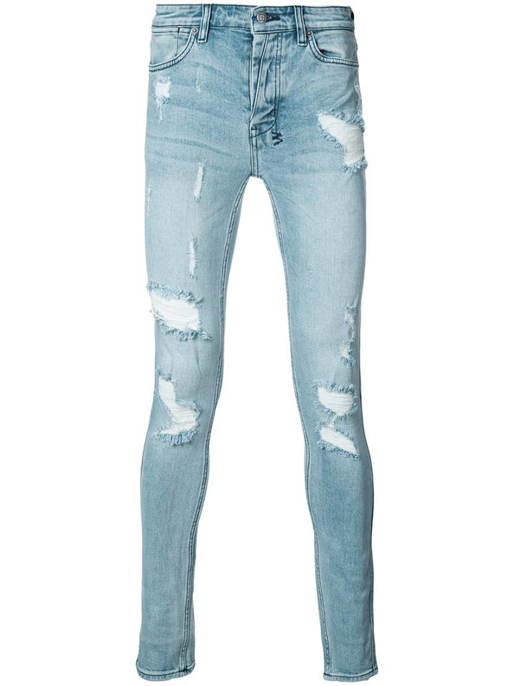Ksubi - Distressed Skinny Jeans - Men - Cotton - 29, Blue, Cotton