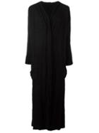 Atelier Suppan Textured Long Coat, Women's, Size: 2, Black, Linen/flax