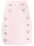 Balmain Tweed Pencil Skirt - Pink