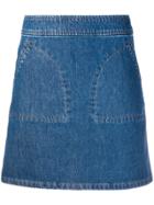 A.p.c. Patch Pocket Denim Skirt - Blue
