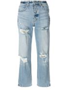 Adaptation Distressed Relaxed Fit Cropped Jeans - Blue