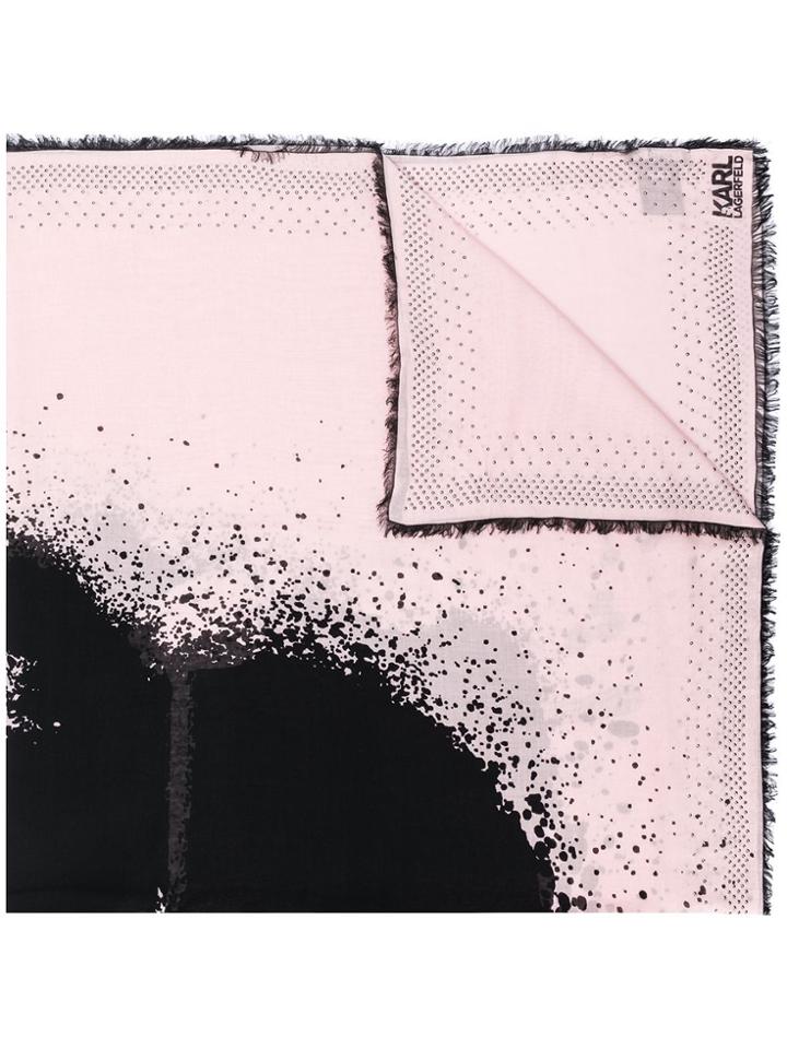 Karl Lagerfeld Sprayed Effect Scarf - Pink & Purple