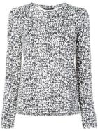 Derek Lam Poppy Print Cotton Jersey Long Sleeve Top - Black