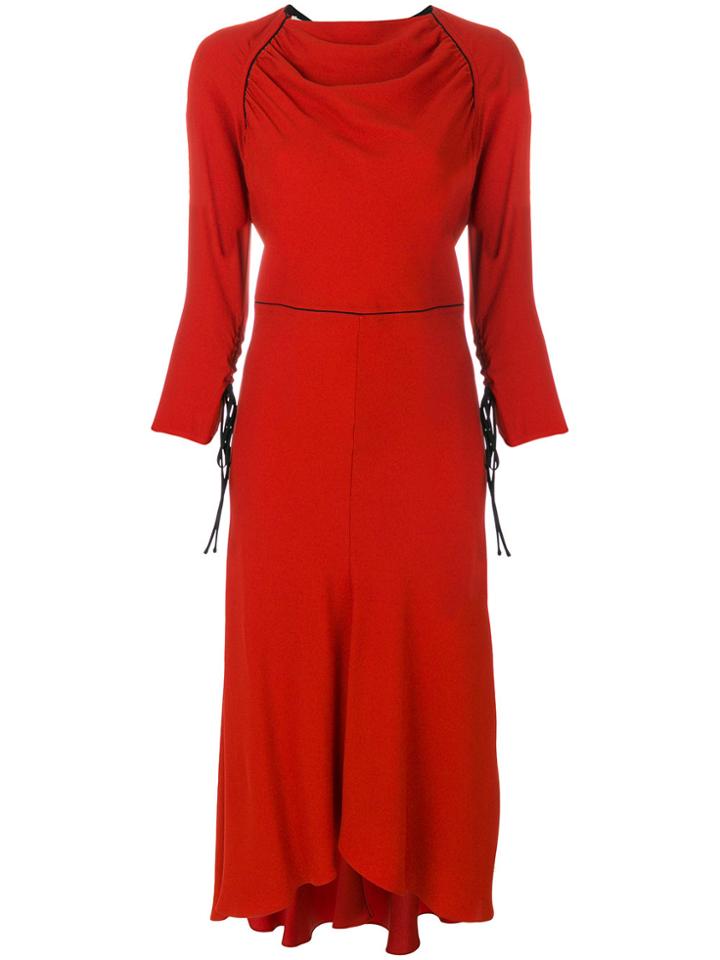 Marni Tie Cuff Maxi Dress - Red
