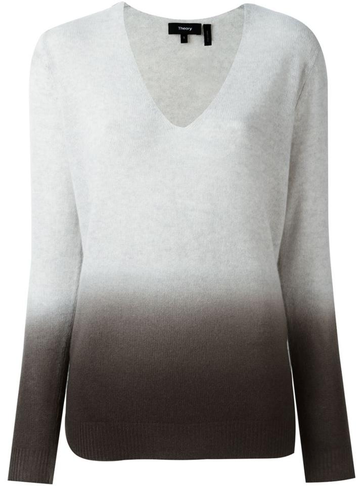 Theory Dip-dye Jumper, Women's, Size: Small, Grey, Cashmere