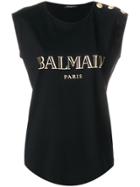 Balmain Logo Tank - Black