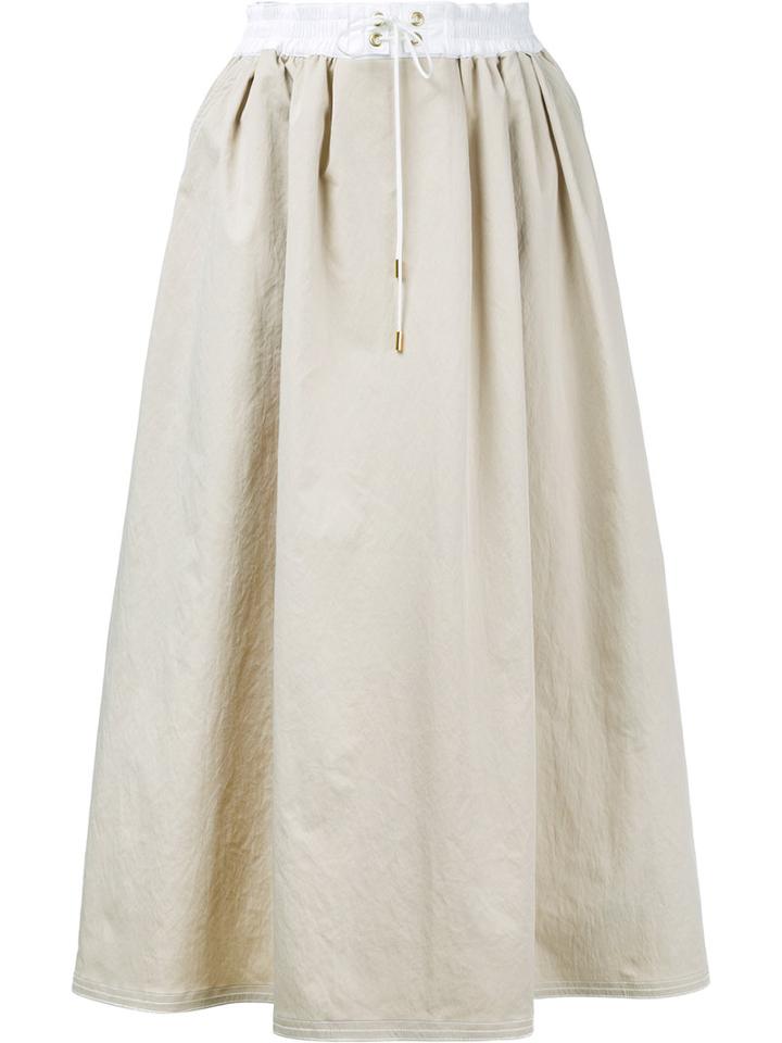 Cityshop - Drawstring Waist Skirt - Women - Polyester - 36, White, Polyester