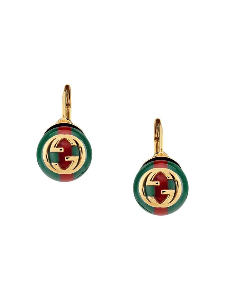 Gucci Web Earrings - Green