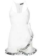 David Koma Ruffle Trim Dress - White