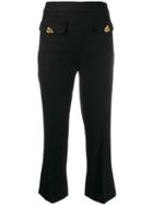 Elisabetta Franchi Cropped Crepe Trousers - Black
