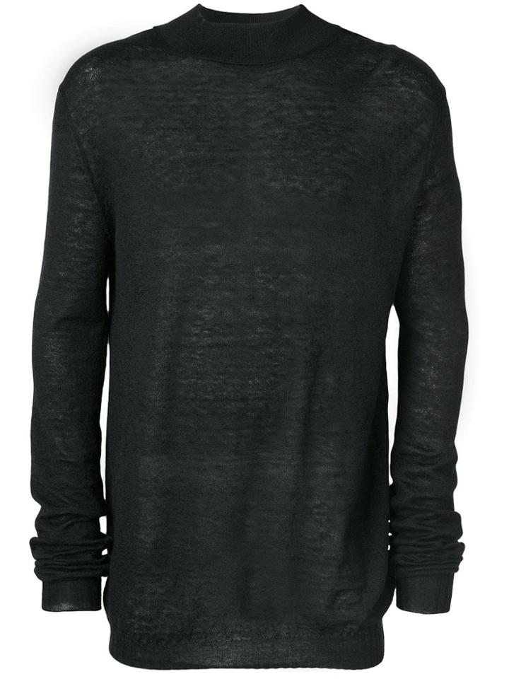 Ann Demeulemeester Ribbed Neck Jumper - Black