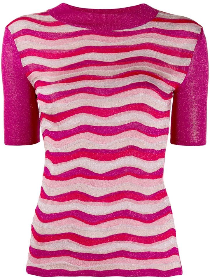 Emilio Pucci Glitter Detailed Halfsleeved Top - Pink