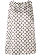 Alberto Biani Printed Round Neck Top, Women's, Size: 42, Nude/neutrals, Silk