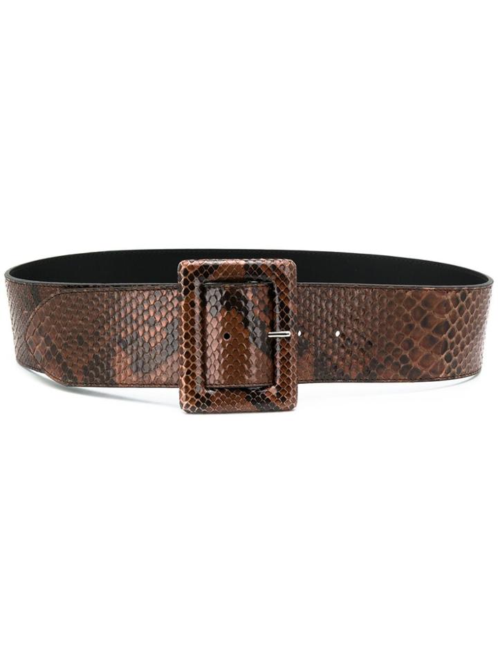 Orciani Snake Print Belt - Brown