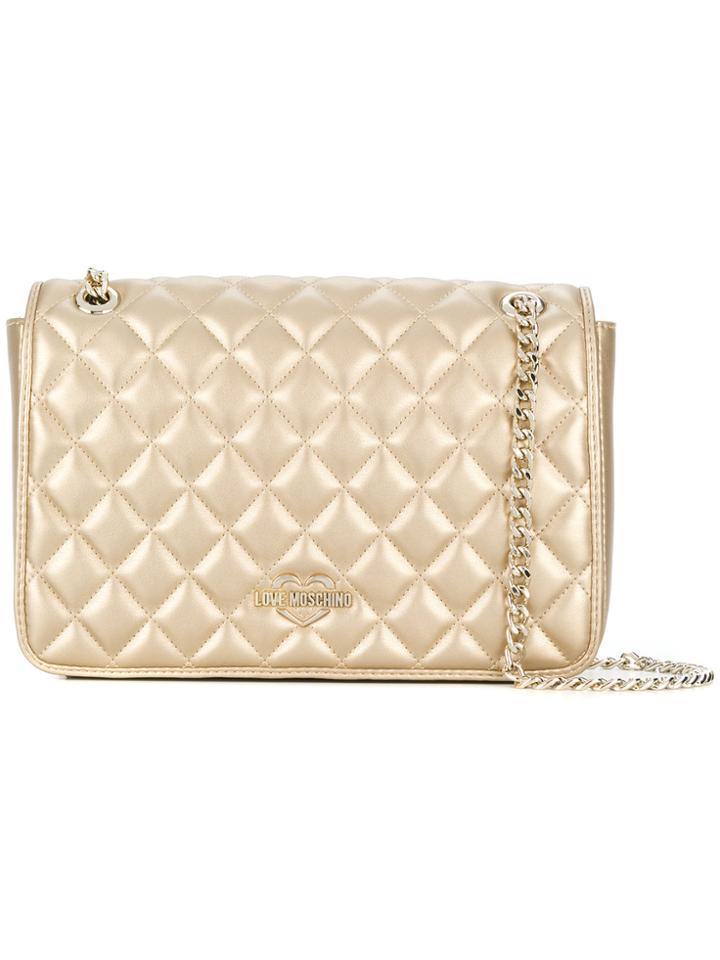 Love Moschino Diamond Quilted Shoulder Bag - Nude & Neutrals