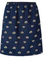 Odeeh Contrasting Jacquard Effect Skirt, Women's, Size: 36, Blue, Silk/cotton/polyamide/polyacrylic