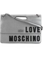 Love Moschino Logo Flap Shoulder Bag, Women's, Grey
