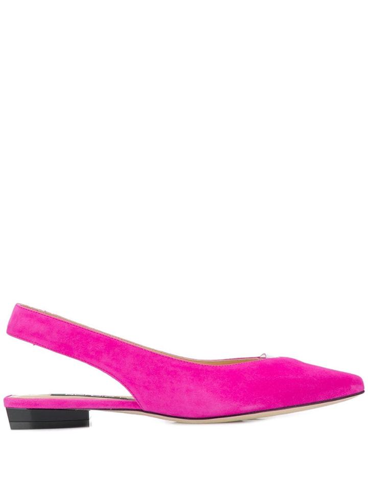 Sergio Rossi Slingback Pointed Ballerinas - Pink