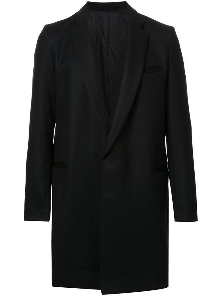 Christian Dada Single Breasted Coat, Men's, Size: 48, Black, Cupro/wool