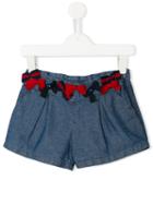 Lapin House - Bow Detail Shorts - Kids - Cotton - 6 Yrs, Girl's, Blue