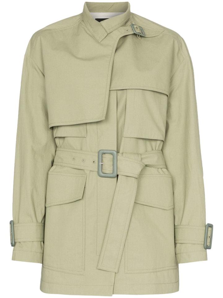 Joseph Warrwick Belted Short Cotton Trench Coat - Green