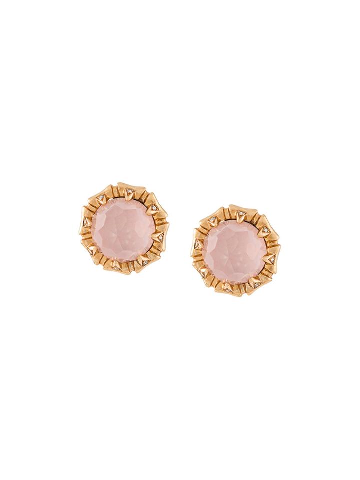 Stephen Webster 18kt Rose Gold, Opal And Diamond Stud Earrings -