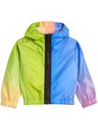 Burberry Kids Teen Rainbow Print Lightweight Hooded Jacket - Green