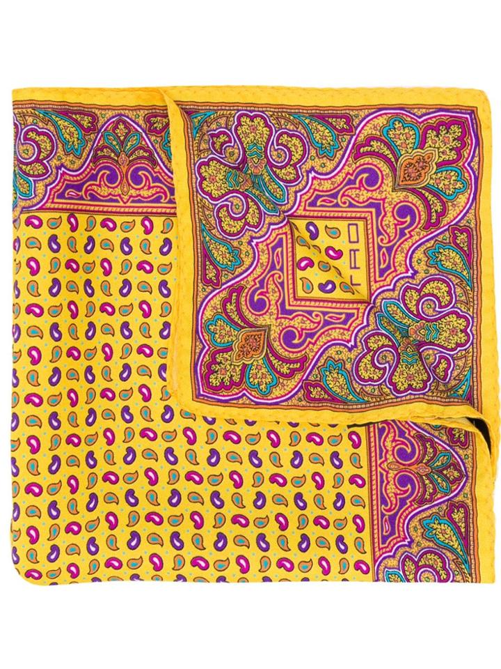 Etro Paisley-print Pocket Square - Yellow