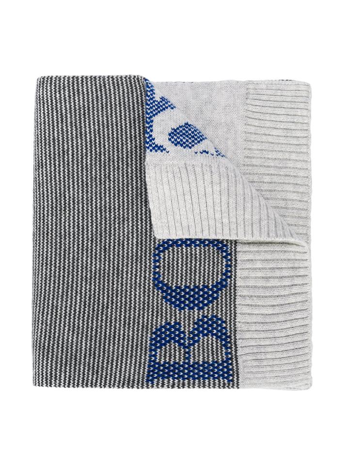 Boss Kids Striped Scarf - Grey