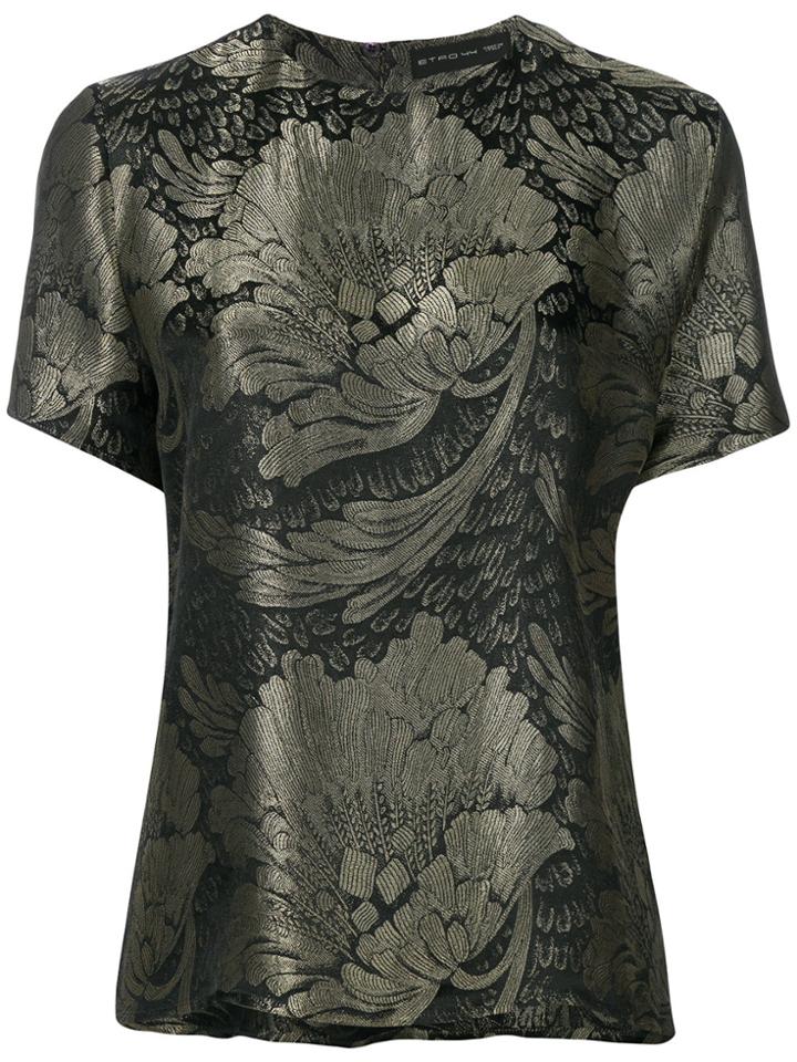Etro Large Floral Jacquard Top - Black