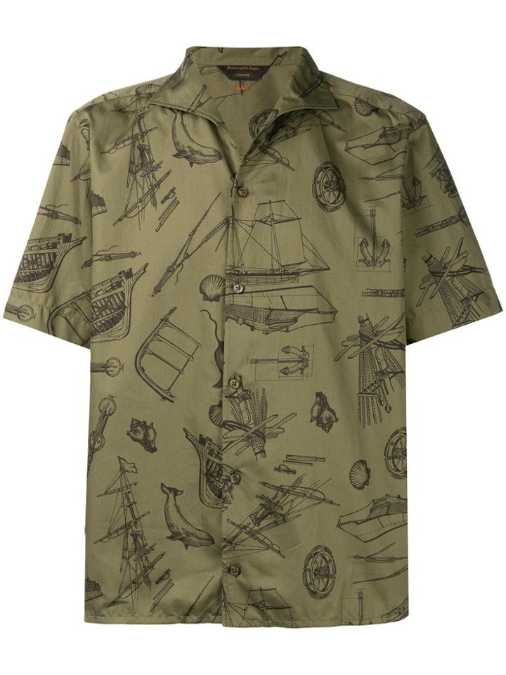 Ermenegildo Zegna Sketch Print Shirt - Green