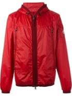 Moncler Hooded Windbreaker Jacket, Men's, Size: M, Red, Polyamide