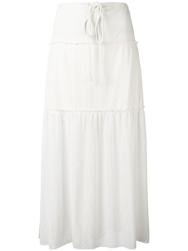 See By Chloé Lightweight Long Skirt, Women's, Size: Xs, White, Cotton/polyester