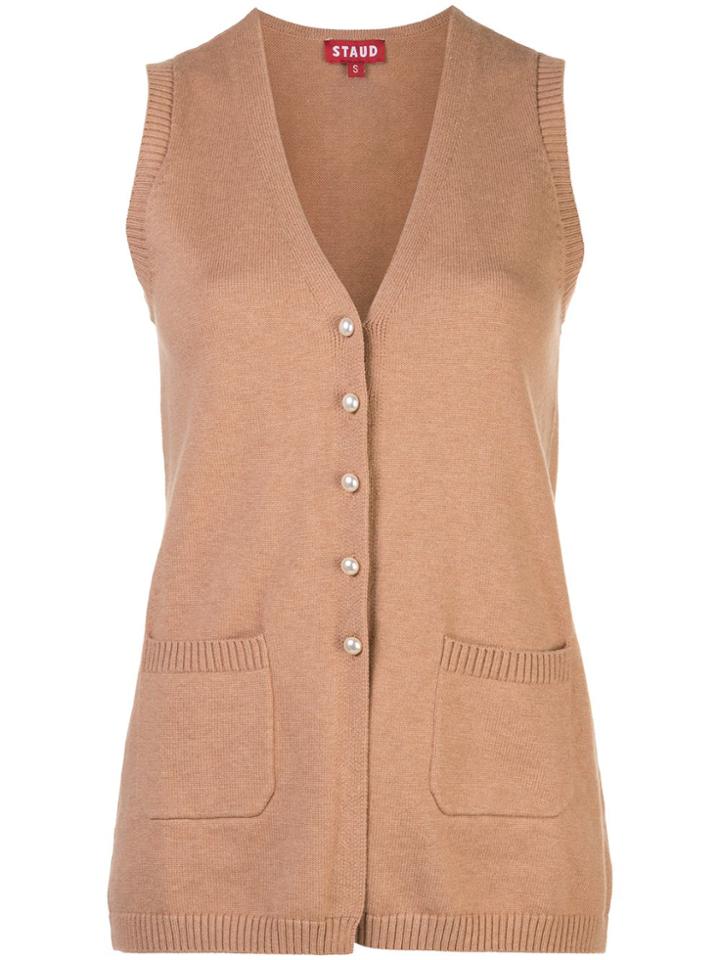 Staud Jo Knitted Vest - Brown