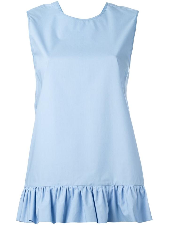 Marni Ruffled Hem Tank Top, Women's, Size: 42, Blue, Cotton