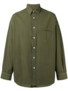 Romeo Gigli Vintage Oversized Shirt, Men's, Size: 50, Green