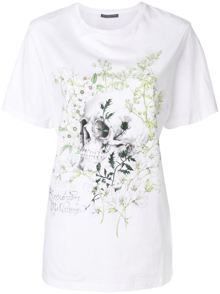 Alexander Mcqueen White Garden Skull T-shirt