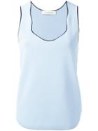 Cédric Charlier Tank Top, Women's, Size: 40, Blue, Polyester/rayon