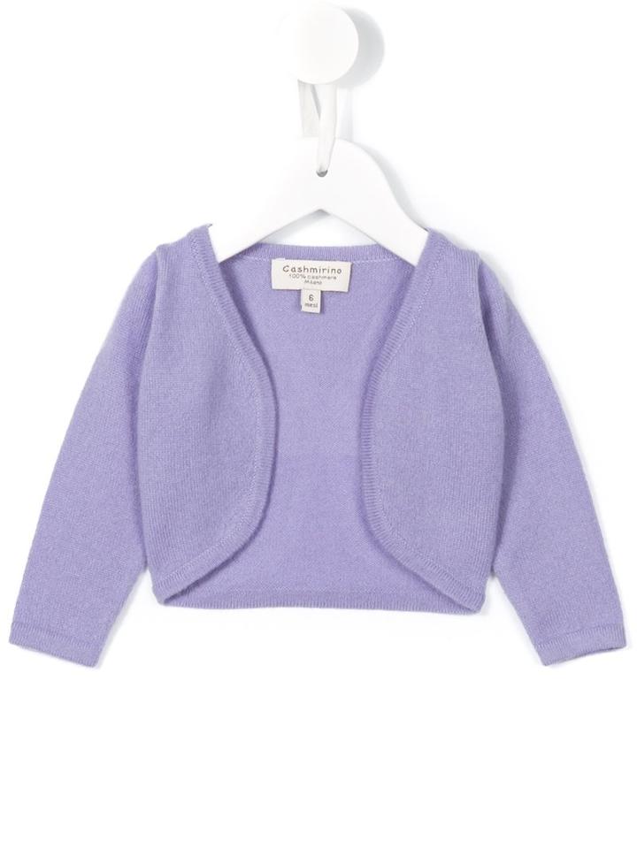 Cashmirino - Open Cardigan - Kids - Cashmere - 6 Mth, Pink/purple