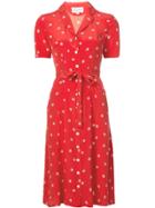 Harley Viera Newton Printed Tie Waist Shirt Dress - Red