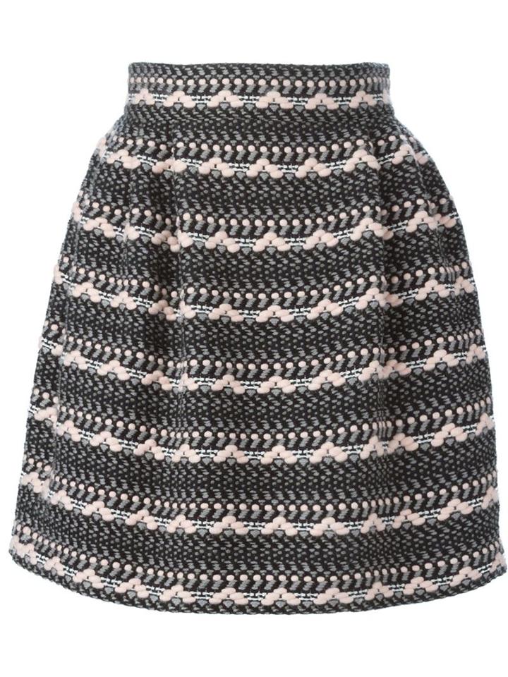 Olympia Le-tan Knitted Circle Skirt, Women's, Size: 38, Pink/purple, Acrylic/acetate/mohair/wool