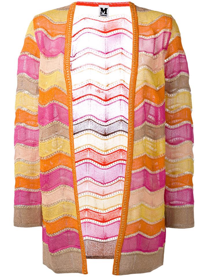 M Missoni Open Front Cardigan, Women's, Size: 38, Yellow/orange, Polyamide/viscose/metallic Fibre/cotton