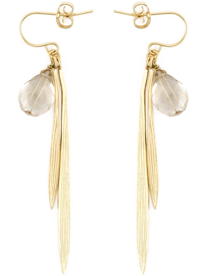 Wouters & Hendrix 'bamboo' Rutilated Quartz Earrings, Women's, Metallic