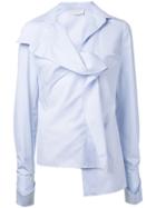 Monse - Asymmetric Striped Shirt - Women - Cotton - 2, White, Cotton
