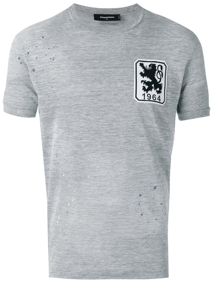 Dsquared2 - Chest Motif T-shirt - Men - Cotton/viscose - Xl, Grey, Cotton/viscose