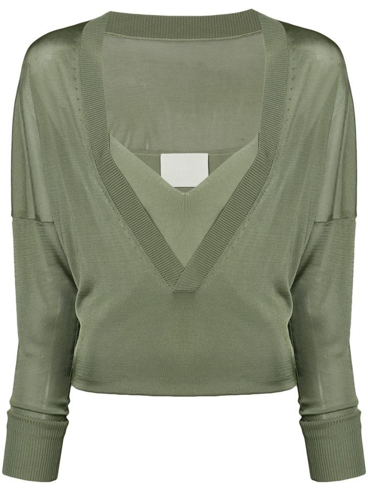 Dion Lee Layered V-neck Sweater - Green