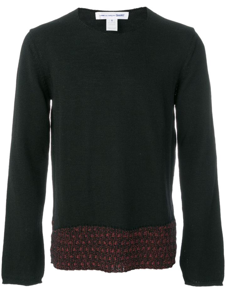 Comme Des Garçons Shirt Contrast Hem Pullover - Black