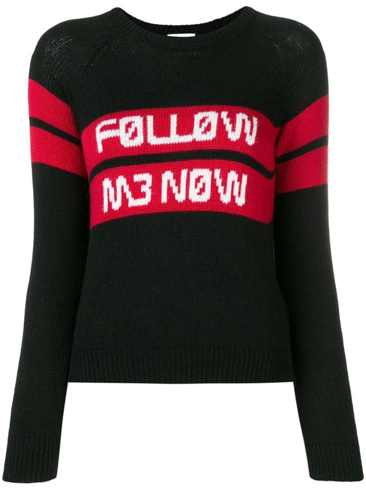 Red Valentino Follow Me Now Intarsia Jumper - Black
