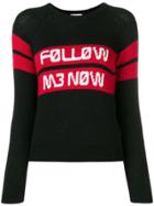 Red Valentino Follow Me Now Intarsia Jumper - Black
